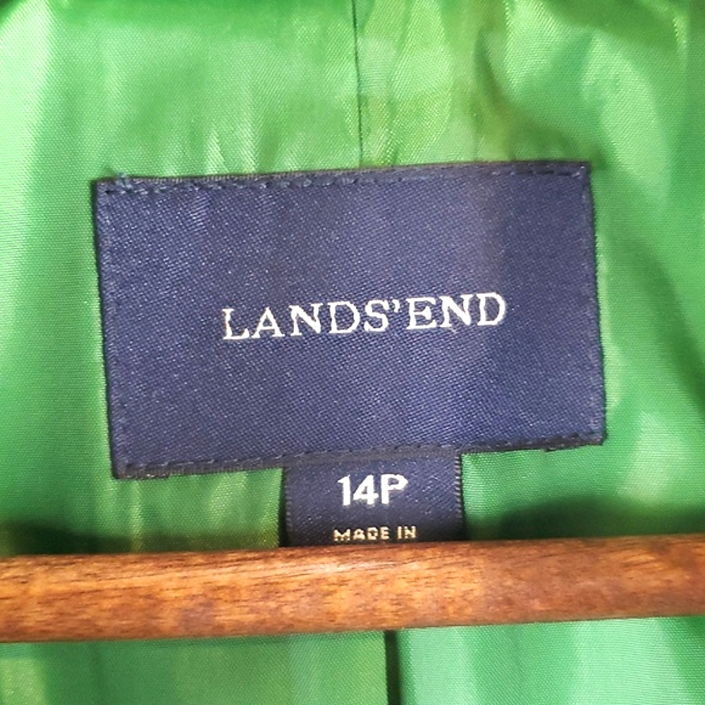 Lands' End Vibrant Green Pea Coat - Picture 4 of 6